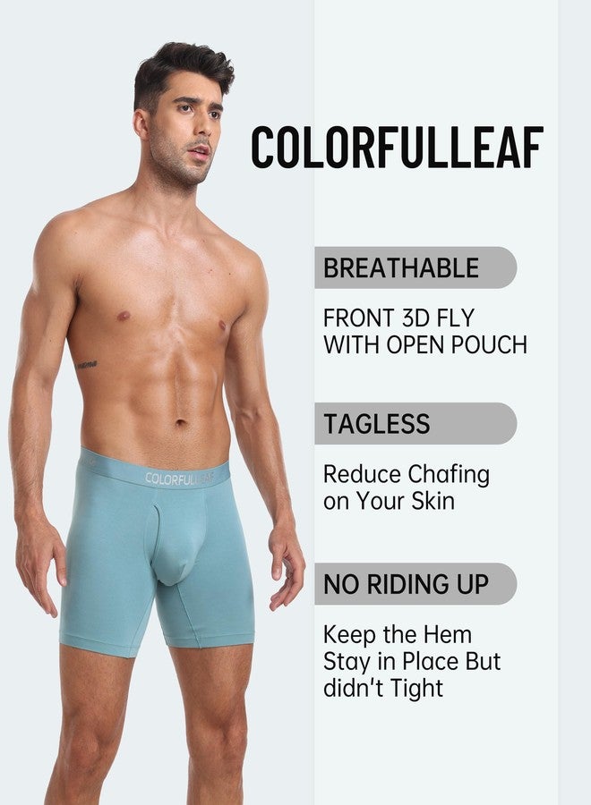 COLORFULLEAF Men's Everyday Underwear Soft Rayon Made From Bamboo Boxer Briefs for Men 7-Packs with 3D-Pouch Opening Fly,(7A2,S) - Image 2